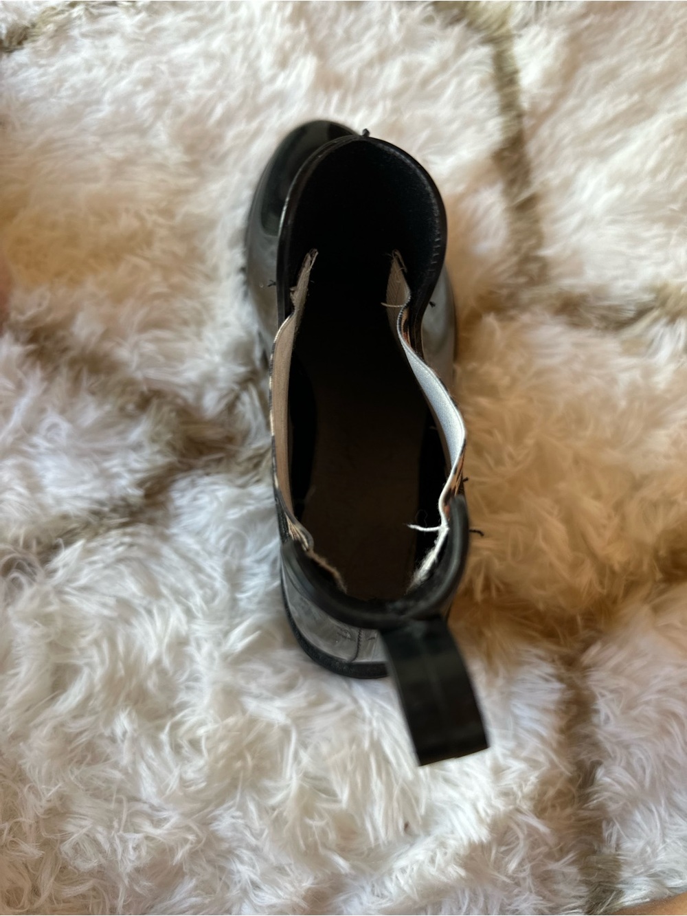 Women’s Black Rain Chelsea Boots with Leopard Elastic Panels - Picture 6 of 8